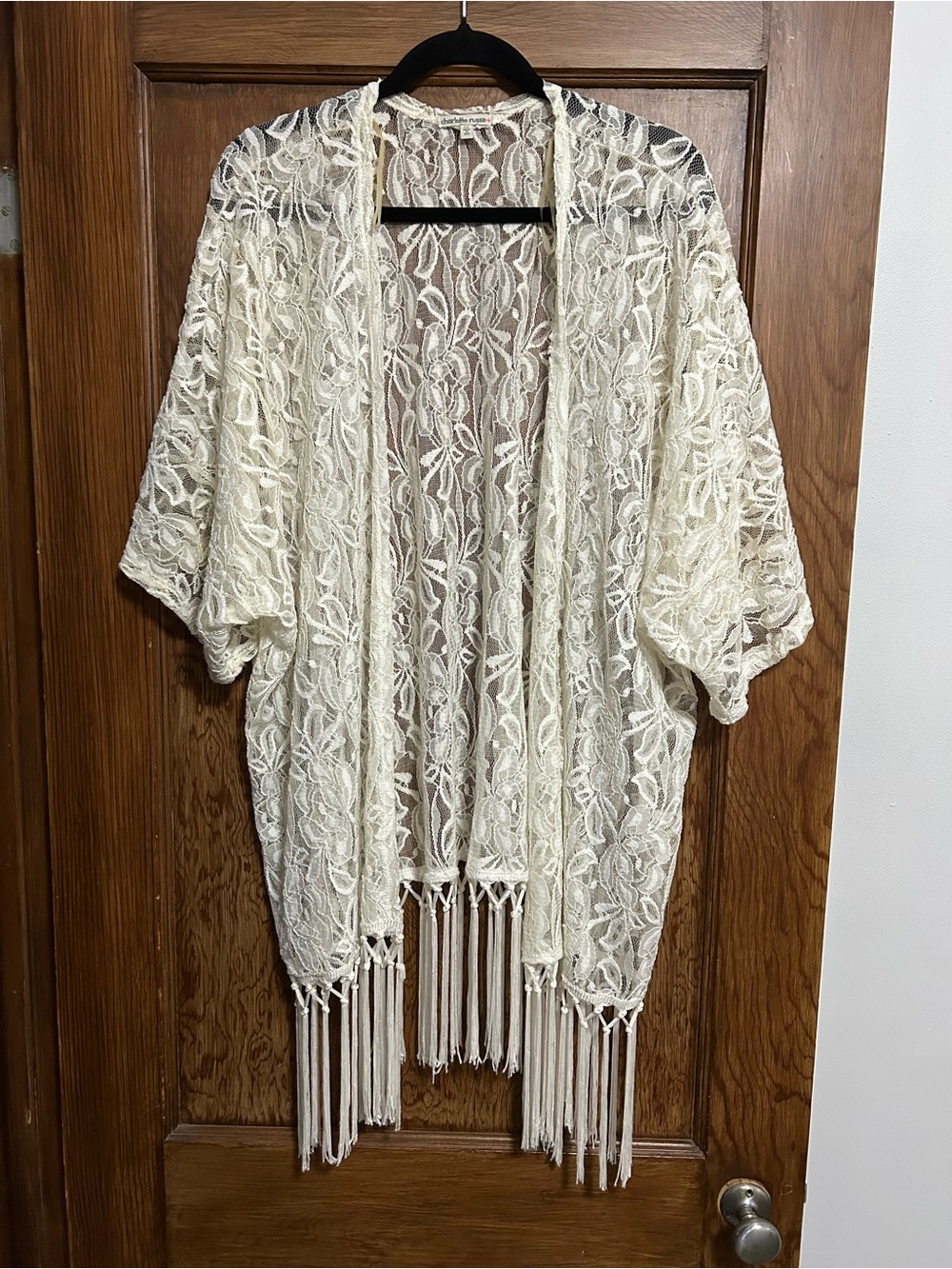 Charlotte Russe White Lace Kimono 2x